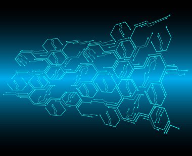 Parlak çizgiler ve altıgenli soyut arkaplan