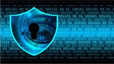 mavi arkaplanda dijital güvenlik kavramı