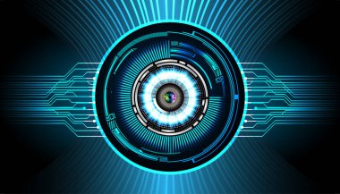 Fütürist bir insan gözü ile soyut bir arkaplan