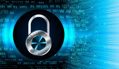 İkili kodlu bir kilidin 3d illüstrasyonu