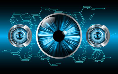 Teknoloji vektör illüstrasyonlu soyut mavi zemin