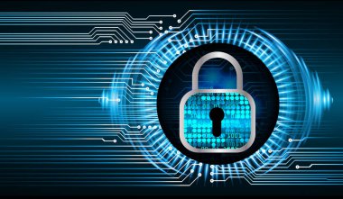 Bilgisayar ekranındaki güvenlik kilidi.