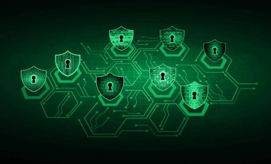 Yeşil arka planda siber güvenlik kavramı