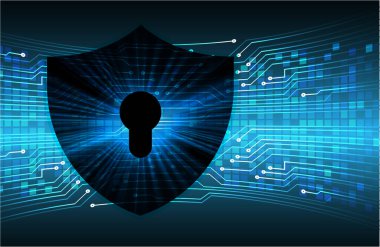 Mavi arkaplanda veri koruması olan siber güvenlik kavramı