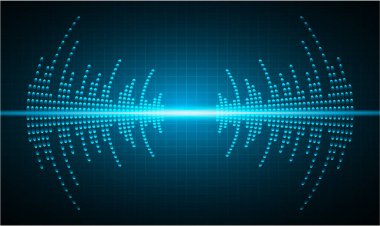 Ses dalgaları ve noktalarla soyut arkaplan