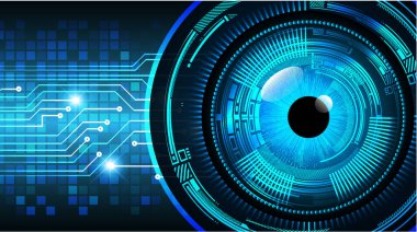 Dijital teknoloji geçmişi olan soyut mavi göz