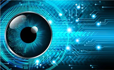 Arka planda gözbebeği olan mavi göz.