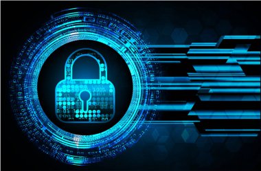 Kilit ve ikili kodun vektör illüstrasyonu