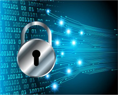 mavi arkaplanda ikili kodlu güvenlik kilidi