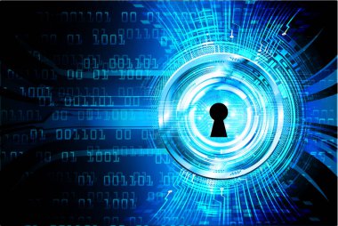 İkili kodların asma kilit simgesi ile dijital bileşimi