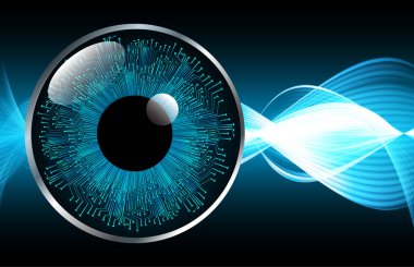 Mavi göz, gözbebeğinin yansıması.