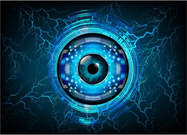 İnsan gözü ile soyut mavi arkaplan