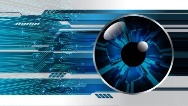 Fütürist teknolojiye sahip soyut mavi arkaplan