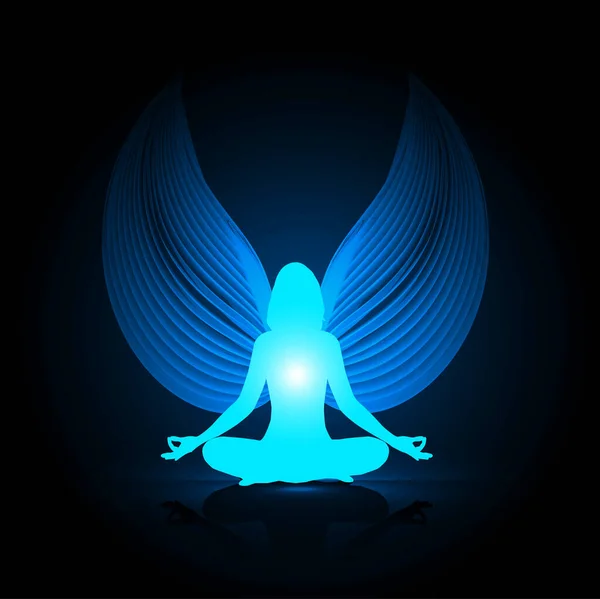 Meditaţie Yoga Ilustrație Vectorială — Vector de stoc
