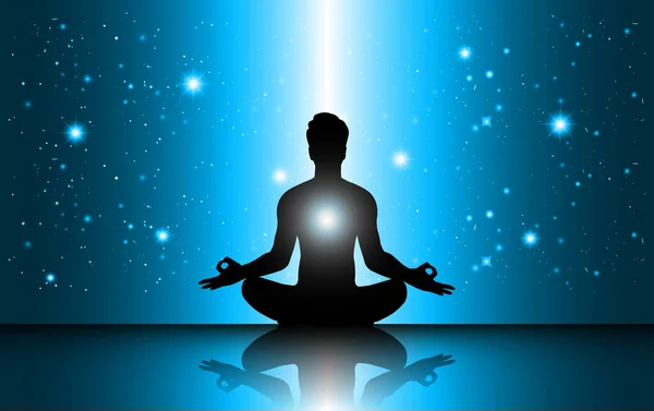 Bir meditasyon lotus pozunun vektör çizimi