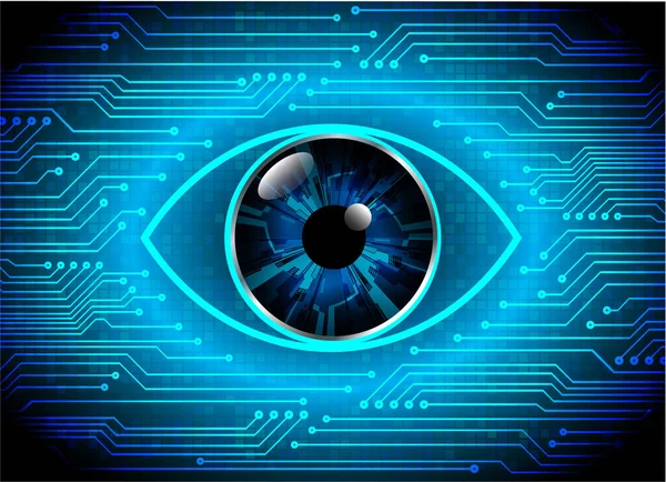 Üzerinde Dijital Veri Olan Mavi Göz — Stok Vektör