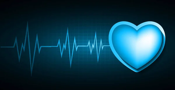 Latidos Cardíacos Cardiograma — Vector de stock