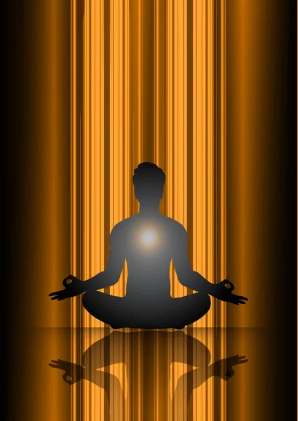 Jóga Meditáció Koncepció Illusztráció — Stock Vector