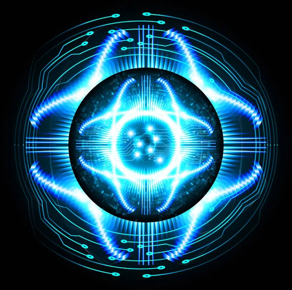 未来的なテクノロジーによる抽象的な青の背景 — ストックベクタ