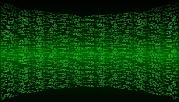 Código Binario Verde Sobre Fondo Negro — Archivo Imágenes Vectoriales