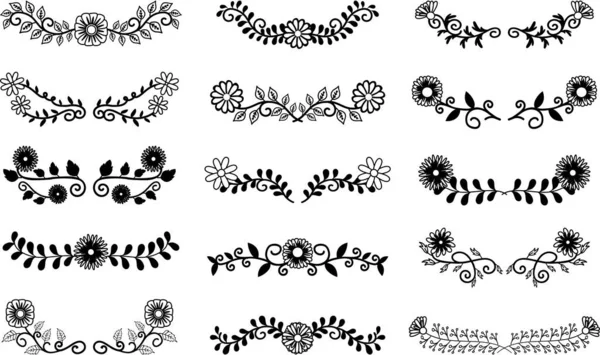 Set Black White Borders — Stock Vector