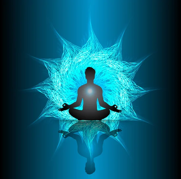 Yoga Meditation Vektorillustration — Stockvektor