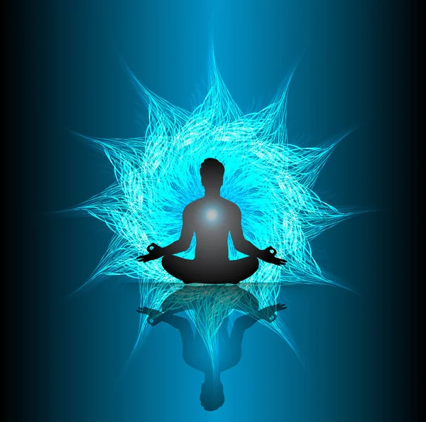 Yogmeditation Vektor Illustration — Stock vektor