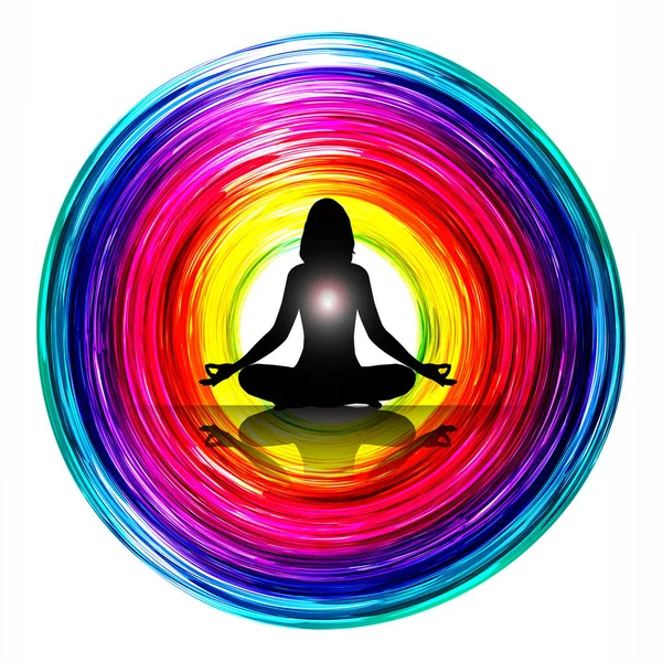Yoga Meditation Concept Illustration — Stock Vector
