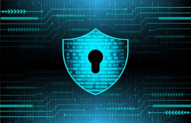 Sayısal arkaplan ve siber güvenlik konusunda kapatılmış asma kilit