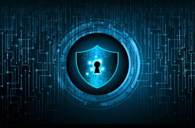 Sayısal arkaplan ve siber güvenlik konusunda kapatılmış asma kilit