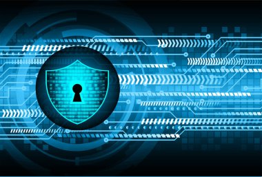 Sayısal arkaplan ve siber güvenlik konusunda kapatılmış asma kilit