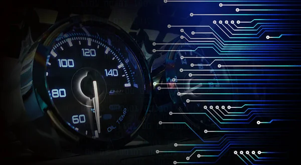 Computer Car Speedometer Technology Speed — Stock Photo, Image