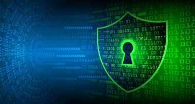 Sayısal arkaplan ve siber güvenlik konusunda kapatılmış asma kilit