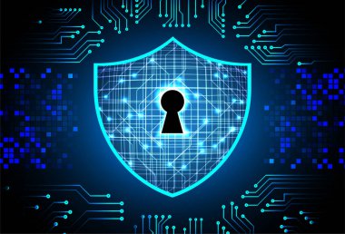 anahtar deliği ile arkaplan vektör illüstrasyonu, dijital güvenlik kavramı