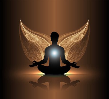 Yoga meditasyonu. vektör illüstrasyonu