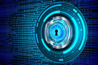 anahtar deliği ile arkaplan vektör illüstrasyonu, dijital güvenlik kavramı