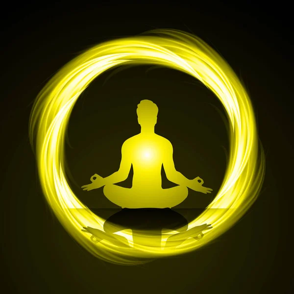 Yoga Meditasyonu Vektör Illüstrasyonu — Stok Vektör