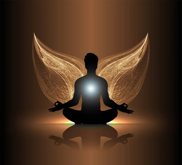 Yoga meditasyonu. vektör illüstrasyonu