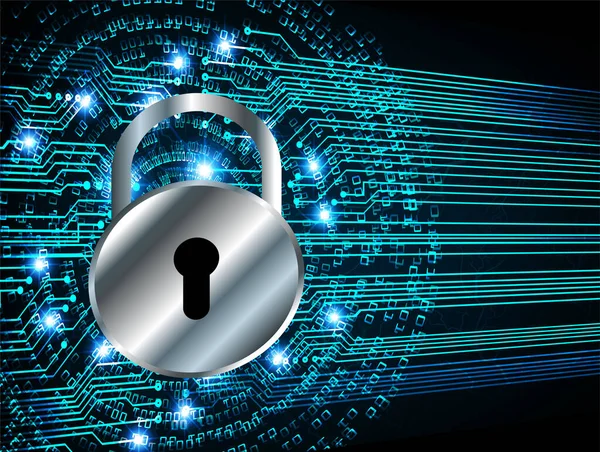 Sayısal arkaplan ve siber güvenlik konusunda kapatılmış asma kilit