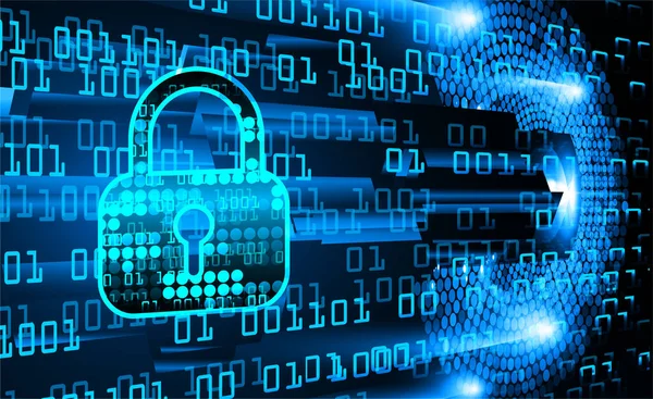 Lukket Hængelås Digital Baggrund Cybersikkerhed – Stock-vektor