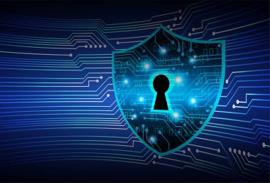 anahtar deliği ile arkaplan vektör illüstrasyonu, dijital güvenlik kavramı