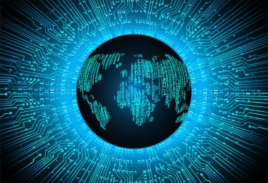 mavi renkli modern dijital duvar kağıdı, teknoloji konsepti