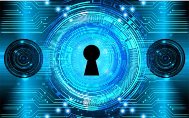 anahtar deliği ile arkaplan vektör illüstrasyonu, dijital güvenlik kavramı