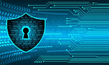 anahtar deliği ile arkaplan vektör illüstrasyonu, dijital güvenlik kavramı