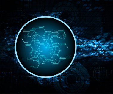 Parlak çizgiler ve noktalarla soyut teknoloji arkaplanı