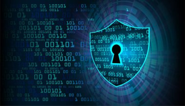 anahtar deliği ile arkaplan vektör illüstrasyonu, dijital güvenlik kavramı