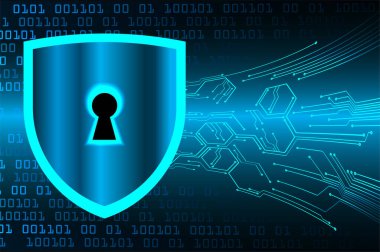 anahtar deliği ile arkaplan vektör illüstrasyonu, dijital güvenlik kavramı