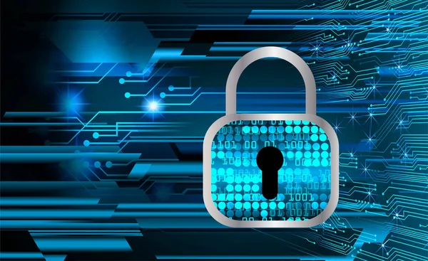 Sayısal arkaplan ve siber güvenlik konusunda kapatılmış asma kilit