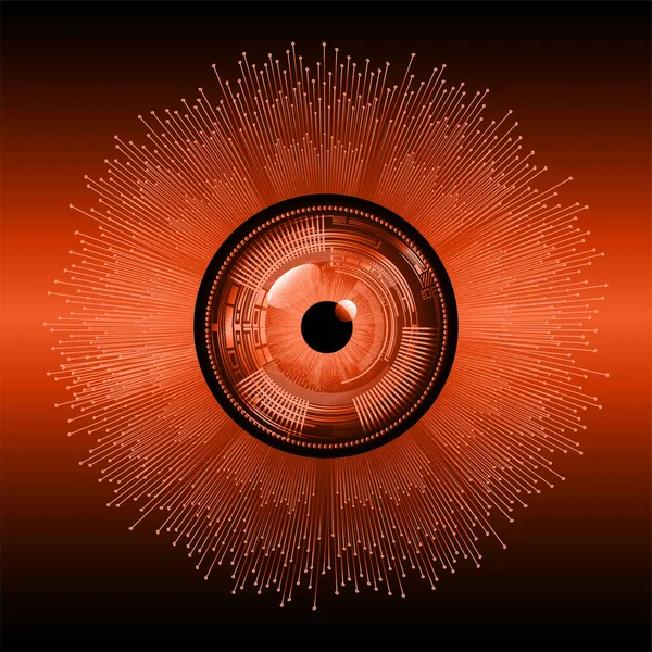 Cyber Circuit Yeux Bleus Concept Technologique Futur — Image vectorielle