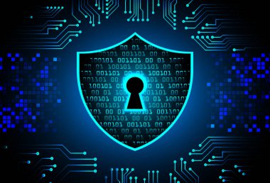 anahtar deliği ile arkaplan vektör illüstrasyonu, dijital güvenlik kavramı